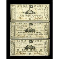 Bellville, TX- Austin County 25¢ (2), 50¢ Oct. 1, 1862 
