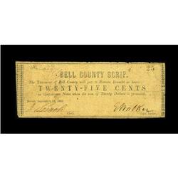 Belton, TX- Bell County 25¢ Sept. 2, 1862 Medlar 1A nic 