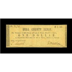 Belton, TX- Bell County $1 Sept. 2, 1862 Medlar 7A high 