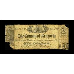 Brazoria, TX- Brazoria County $1 Jan. 1, 1862 Medlar 1L 