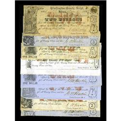 Brenham, TX- Washington County Script (sic) 50¢; $1 (2) 