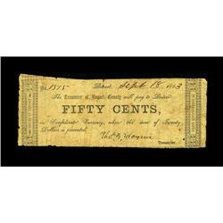 Burnet, TX- Burnet County 50¢ Sept. 18, 1863 Medlar UNL 