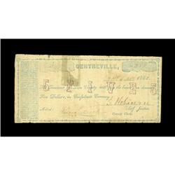 Centreville, TX- Leon County $5 Sept. 20, 1862 Medlar 4 