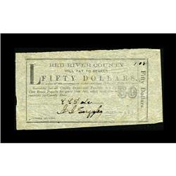 Clarksville, TX- Red River County $50 Oct. 1, 1864 Medl 