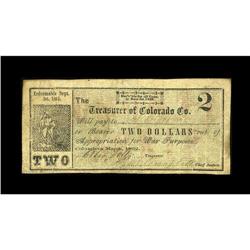 Columbus, TX- Colorado County $2 March, 1862 Medlar 1An 