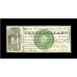Corpus Christi, TX- Nueces County $3 May 19, 1862 Medla 