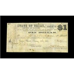 Corpus Christi, TX- Nueces County $1 Feb. 18, 1863 Medl 