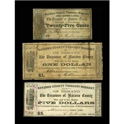 Corsicana, TX- Navarro County 25¢, $1, $5 Medlar 1, 2, 