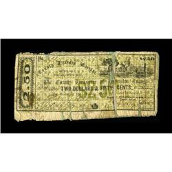 Crockett, TX- Houston County $2.50 Nov. 28, 1862 Medlar 