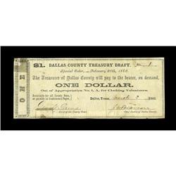 Dallas, TX- Dallas County Treasury Draft $1 March 3, 18 