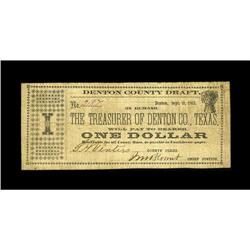 Denton, TX- Denton County $1 Sept. 10, 1862 Medlar 1A v 