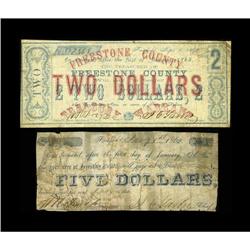 Fairfield, TX- Freestone County $2, $5 Sept. 1, 1862, J 