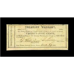 Fort Worth, TX- Tarrant County 25¢ Dec. 31, 1862 Medlar 