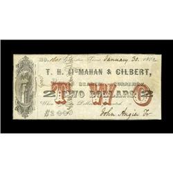 Galveston, TX- T.H. McMahan & Gilbert $2 Jan. 30, 1862 