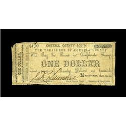 Gatesville, TX- Coryell County $1 Sept. 1, 1862 Medlar 