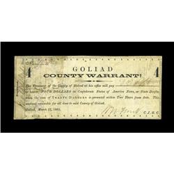 Goliad, TX- Goliad County $4 Mar. 22, 1862 Medlar 8An e 