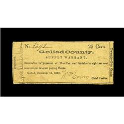 Goliad, TX- Goliad County Supply Warrant 25¢ Dec. 15, 1 