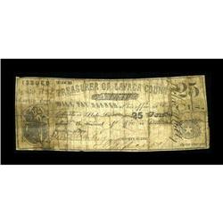 Hallettsville, TX- Lavaca County 25¢ July 1862 Medlar 1 