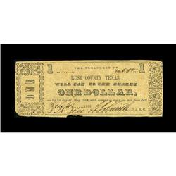 Henderson, TX- Rusk County $1 July 21, 1863 Medlar 4Thi 