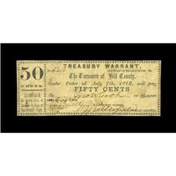 Hillsboro, TX- Hill County 50¢ Aug. 8, 1862 Medlar 3Fin 