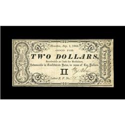Houston, TX- W.H. Eliot $2 Sept. 1, 1863 Medlar 119A ni 