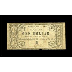 Houston, TX- W.H. Eliot $1 Jan. 1, 1864 Medlar 122A sin 