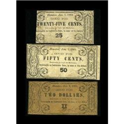 Houston, TX- W.H. Eliot 25¢, 50¢, $2 Jan. 1, 1864 Medla 