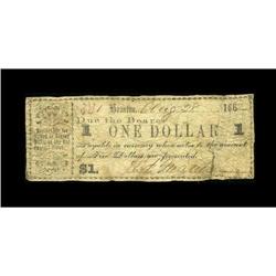 Houston, TX- Old Capitol Hotel $1 Aug. 28, 1862 Medlar 