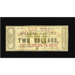 Huntsville, TX- Walker County $2 July 16, 1862 Medlar 9 