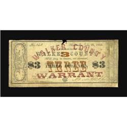 Huntsville, TX- Walker County $3 July 16, 1862 Medlar 1 