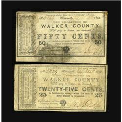 Huntsville, TX- Walker County 25¢, 50¢ Medlar 11, UNLTw 