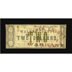 Huntsville, TX- Walker County $2 Feb. 20, 1863 Medlar 1 