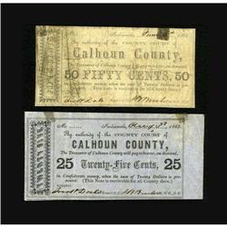 Indianola, TX- Calhoun County 25¢, 50¢ Aug. 3, 1862, Ju 
