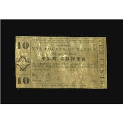 Jefferson, TX- Marion County 10¢ Oct. 1, 1862 Medlar UN 