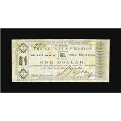 Jefferson, TX- Marion County $1 Jan. 1, 1865 Medlar 10T 