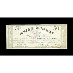 Lebanon, TX- Jones & Dunaway 50¢ May 22, 1862 Medlar 1T 