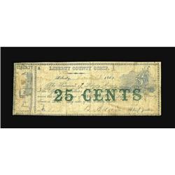 Liberty, TX- Liberty County 25¢ June 25, 1862 Medlar 2A 