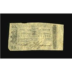Linden, TX- Davis County 25¢ Jan. 1, 1863 Medlar 1Medla 