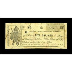 Quitman, TX- Wood County $5 Aug. 20, 1862 Medlar 3A sec 