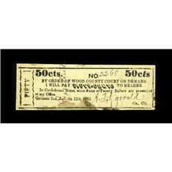 Quitman, TX- Wood County 50¢ Jan. 12, 1863 Medlar 4A tr 