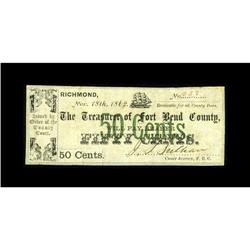 Richmond, TX- Fort Bend County 50¢ Nov. 18, 1862 Medlar 