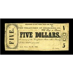 Rusk, TX- Cherokee County $5 Nov. 27, 1862 Medlar 4This 