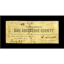 San Augustine, TX- San Augustine County $5 Feb. 27, 186 