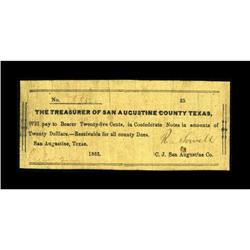 San Augustine, TX- San Augustine County 25¢ July 24, 18 