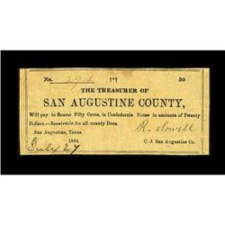 San Augustine, TX- San Augustine County 50¢ July 27, 18 