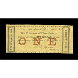 San Marcos, TX- Hays County $1 Sept. 1, 1862 Medlar 3A 