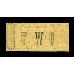 Seguin, TX- Guadalupe County $2 July 16, 1862 Medlar 9W 