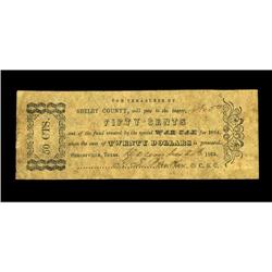 Shelbyville, TX- Shelby County 50¢ Dec. 20, 1863 Medlar 
