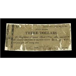 Sherman, TX- Grayson County $3 July 25, 1862 Medlar 3Ra 