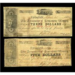 Springfield, TX- Limestone County $3, $5 April 21, 1862 